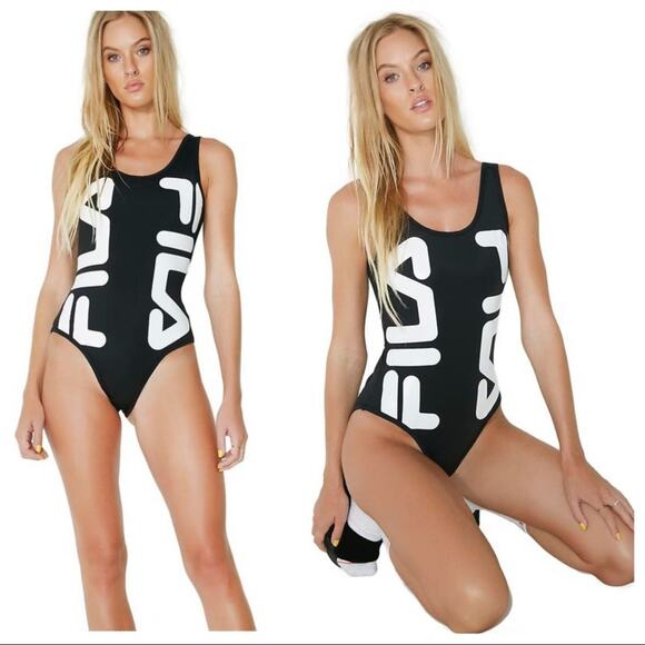 FILA Henrietta Bodysuit Sleeveless in Black/White Size XS - Picture 1 of 11